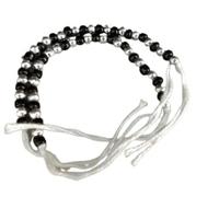 Hijet Black And Silver Bead Thread Bracelet EvilEye Protection For New Born Babies Traditional Bangles For Baby Girl Or Baby Boy.