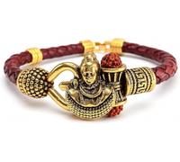 Hijet Shiva Face Bracelet, Leather Kadas Bracelet Cuff for Men & Women