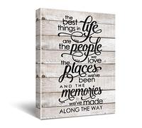 Hijie “The Best Things In Life Are The People We Love The Places We've Been... Inspirational Quote Canvas Wall Art, Gift Gifts Canvas Wall Art For Family Member, Home Decor Size 12x16