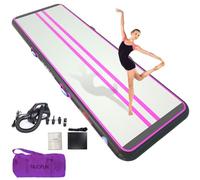HIJOFUN Inflatable Gymnastics Mat, Tumble Track 3m/4m/5m/6m for Training with Practical Pump, 10/20cm Thickness Gymnastics Air Mat for Home Use/Tumbling/Yoga/Taekwondo/Dance