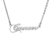 HIJONES 12 Zodiac Signs Necklace for Women Stainless Steel Personalized Horoscope Chain Dainty Charm Jewelry Silver Cancer