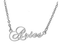 HIJONES 12 Zodiac Signs Necklace for Women Stainless Steel Personalized Horoscope Chain Dainty Charm Jewelry Silver Aries
