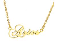 HIJONES 12 Zodiac Signs Necklace for Women Stainless Steel Personalized Horoscope Chain Dainty Charm Jewelry Gold Aries