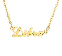 HIJONES 12 Zodiac Signs Necklace for Women Stainless Steel Personalized Horoscope Chain Dainty Charm Jewelry Gold Libra