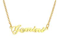 HIJONES 12 Zodiac Signs Necklace for Women Stainless Steel Personalized Horoscope Chain Dainty Charm Jewelry Gold Gemini