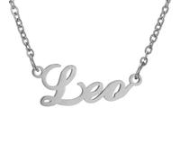 HIJONES 12 Zodiac Signs Necklace for Women Stainless Steel Personalized Horoscope Chain Dainty Charm Jewelry Silver Leo