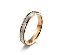HIJONES 4mm Tungsten Carbide Dome Ring Imitated Meteorite Inlay Rings Engagement Wedding Band for Men Women Rose Gold Size P 1/2