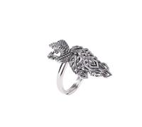 HIJONES Adjustable Open Phoenix Ring for Women Minimalist Stackable Finger Ring Jewelry Silver