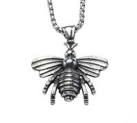 HIJONES Flying Animal Necklace for Women Men Stainless Steel Vintage Pendant Jewelry Chain for Birthday Anniversary Silver