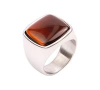 HIJONES Gifts for Men,Retro Stainless Steel Rings,Fashion Turquoise Jewellery Christmas Birthday Wedding for Dad Husband Grandfather Silver Brown Size U