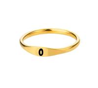 HIJONES Gold Initial Rings for Women Men Stackable A-Z Alphabet Initial Letter Dainty Ring Jewelry O Size L 1/2