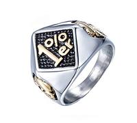 HIJONES Jewellery Mens Stainless Steel Biker Rings 1% ER Kito Skull Vintage Punk Silver Gold Size Z+5