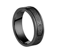 HIJONES Jewellery Mens Womens Stainless Steel Roman Numerals Turnable/Non Turnable Rings