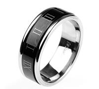 HIJONES Jewellery Mens Womens Stainless Steel Roman Numerals Turnable/Non Turnable Rings