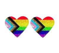 HIJONES LGBT Heart Pride Earrings for Women Men Rainbow Stud Earrings Transgender Nonbinary Pansexual Bisexual Earrings Jewelry Progress Pride
