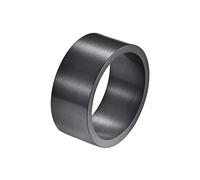 HIJONES Men Womens Stainless Steel 10mm Wide Band Thumb Ring Pipe Cut Plain Flat Top Rings Comfort Fit Matte Brushed Black Size 12