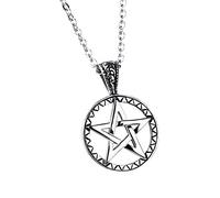 HIJONES Men's Pentagram Celtic Pentacle Stainless Steel Pendant Necklace with 20" Chain