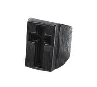 HIJONES Mens Stainless Steel Hammer Christian Cross Religious Biker Signet Ring Personality Oversized Crucifix Dominant Thumb Band Black Size Y