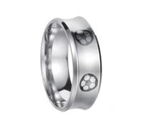 HIJONES Mens Stainless Steel Minimalist 8MM U-Shaped Football Soccer Plain Statement Ring Plated Polished Promise Band Silver Size Y