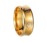 HIJONES Mens Stainless Steel Minimalist 8MM U-Shaped Football Soccer Plain Statement Ring Plated Polished Promise Band Gold Size L 1/2