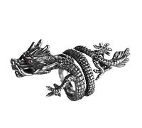 HIJONES Men's Vintage Stainless Steel Red Eyes Dragon Wrap Ring Size U