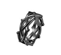HIJONES Mens Womens Stainless Steel Branch Crown of Thorns Statement Ring Tree Vine Promise Wedding Band Black Size Y