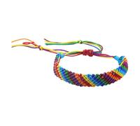 HIJONES Multicolor Rainbow Braided Bracelet for Women Men Adjustable Lightweight Stackable Bracelet Chain Jewelry Style 1
