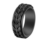 HIJONES Rotatable Koi Fish Tail Ring for Men Women Vintage Personalized Hip Hop Ring Band Jewelry Black Size W