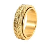 HIJONES Rotatable Koi Fish Tail Ring for Men Women Vintage Personalized Hip Hop Ring Band Jewelry Gold Size W
