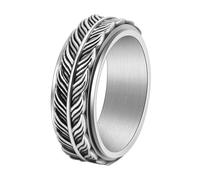 HIJONES Rotatable Koi Fish Tail Ring for Men Women Vintage Personalized Hip Hop Ring Band Jewelry Silver Size P 1/2