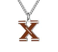 HIJONES Rugby 26 Letter Alphabet Pendant Necklace for Women Men Stainless Steel Personalized Initial First Name Jewelry X