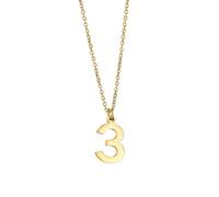 HIJONES Unisex Stainless Steel Gold Plated Angel Lucky Number Pendant Choker Necklace Birthday Charm Chains 3