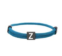 HIJONES Unisex Stainless Steel Multicolor Rope Bracelet 26 Alphabet Letters Black Engraved Custom Adjustable Braided Bracelets Blue Z