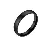 HIJONES Unisex Stainless Steel Simple 18K Pipe Plain Glossy Ring Wedding Promised Hand Jewellery 4MM-Black Size Z+1