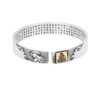 HIJONES Unisex Stainless Steel Zodiac Buddha Birthday Bracelet Open Six Words of Truth Lucky Heart Love Bangle Wristhand Rooster