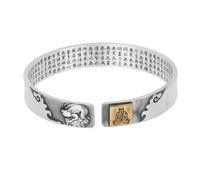 HIJONES Unisex Stainless Steel Zodiac Buddha Birthday Bracelet Open Six Words of Truth Lucky Heart Love Bangle Wristhand Dog