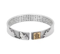 HIJONES Unisex Stainless Steel Zodiac Buddha Birthday Bracelet Open Six Words of Truth Lucky Heart Love Bangle Wristhand Rabbit