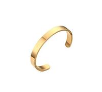 HIJONES Unisex's Stainless Steel Gold Bangle Cuff Bracelet for Women and Men Width 6mm