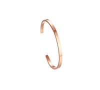 HIJONES Unisex's Stainless Steel Rose Gold Bangle Cuff Bracelet for Women and Men 63mm