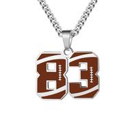 HIJONES Women Men's Single Number Pendant Baseball Necklace Athletes Charm Chain Personalized Sports Jewelry 83