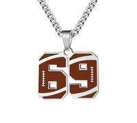 HIJONES Women Men's Single Number Pendant Baseball Necklace Athletes Charm Chain Personalized Sports Jewelry 69