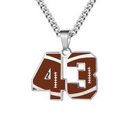 HIJONES Women Men's Single Number Pendant Baseball Necklace Athletes Charm Chain Personalized Sports Jewelry 43