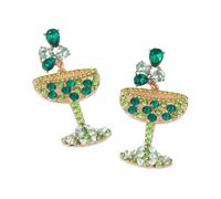 HIJONES Women's Cubic Zirconia Cocktail Glass Stud Earrings Personalized Unique Exaggerated Ear Ornament Jewelry Style 5