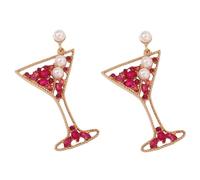 HIJONES Women's Cubic Zirconia Wine Glass Stud Earrings Personalized Exaggerated Ear Ornament Jewelry Style 1