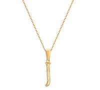 HIJONES Womens Mens Stainless Steel Alphabet Initial A-Z Chunky Tree Branched Letter Pendant Necklaces Gold J