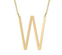 HIJONES Womens Mens Stainless Steel Hip Hop Initial 26 Letter A to Z Pendant Necklaces Big Alphabet Personalized Charm Chain Necklace Gold W