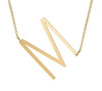 HIJONES Womens Mens Stainless Steel Hip Hop Initial 26 Letter A to Z Pendant Necklaces Big Alphabet Personalized Charm Chain Necklace Gold M