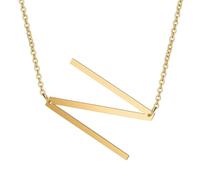 HIJONES Womens Mens Stainless Steel Hip Hop Initial 26 Letter A to Z Pendant Necklaces Big Alphabet Personalized Charm Chain Necklace Gold N