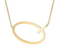 HIJONES Womens Mens Stainless Steel Hip Hop Initial 26 Letter A to Z Pendant Necklaces Big Alphabet Personalized Charm Chain Necklace Gold Q