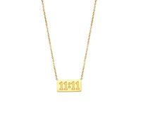 HIJONES Womens Stainless Steel 11 11 Angel Number Necklace Dainty Bar Pendant Necklace Choker Chain Numerology Jewellery Gold